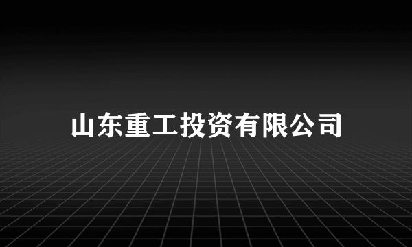 山东重工投资有限公司