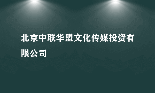 北京中联华盟文化传媒投资有限公司