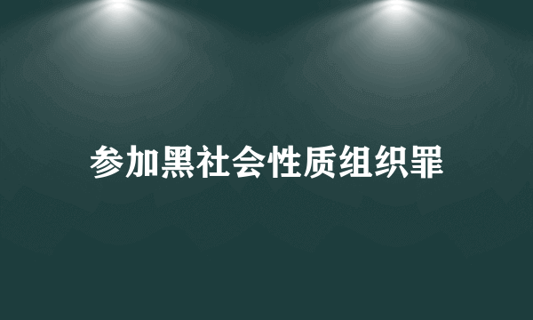 参加黑社会性质组织罪