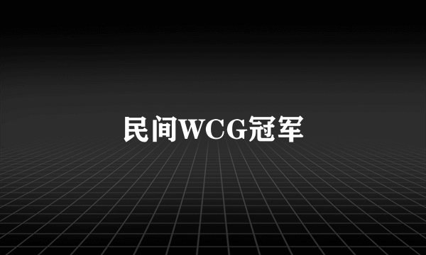 民间WCG冠军