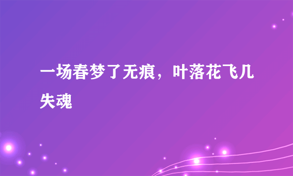 一场春梦了无痕，叶落花飞几失魂