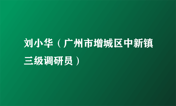 刘小华（广州市增城区中新镇三级调研员）