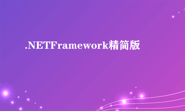 .NETFramework精简版