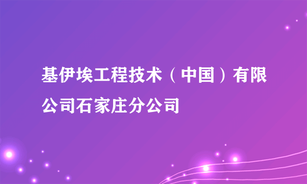 基伊埃工程技术（中国）有限公司石家庄分公司