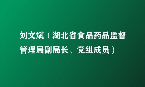 刘文斌（湖北省食品药品监督管理局副局长、党组成员）