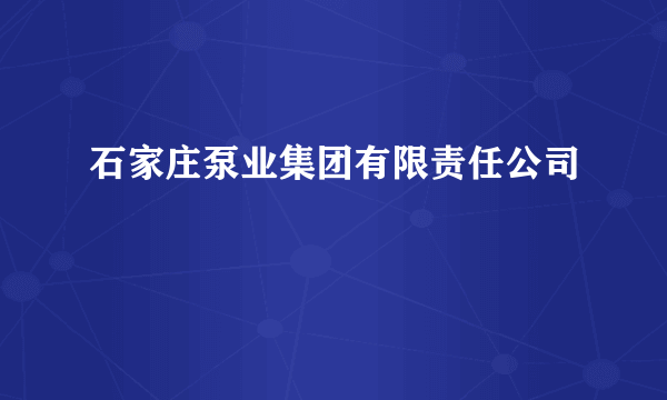 石家庄泵业集团有限责任公司