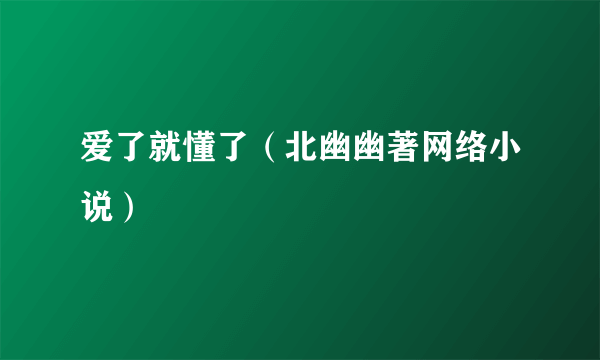 爱了就懂了（北幽幽著网络小说）