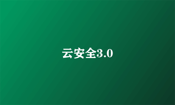 云安全3.0