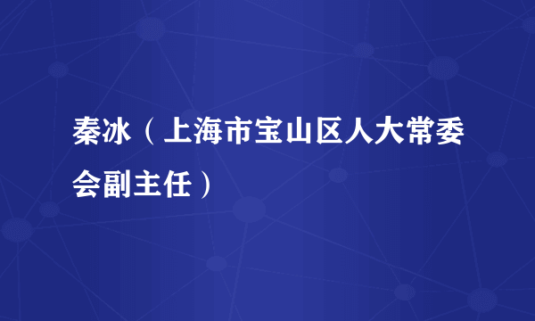 秦冰（上海市宝山区人大常委会副主任）