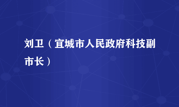 刘卫（宜城市人民政府科技副市长）