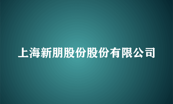 上海新朋股份股份有限公司