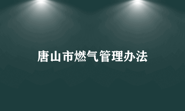 唐山市燃气管理办法