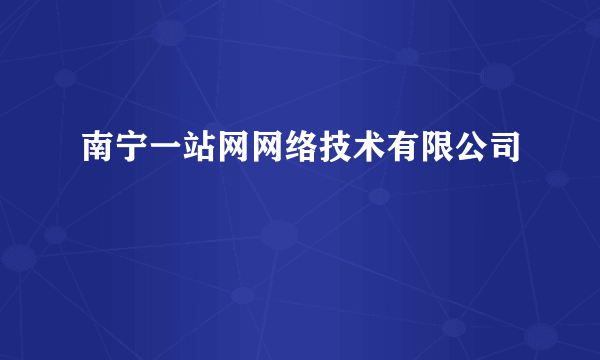 南宁一站网网络技术有限公司