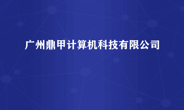 广州鼎甲计算机科技有限公司