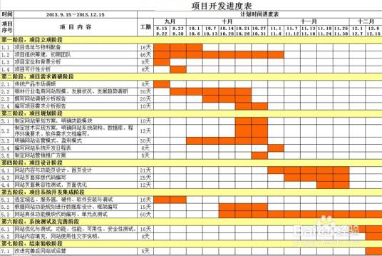 项目进度计划