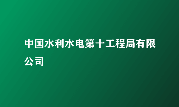 中国水利水电第十工程局有限公司