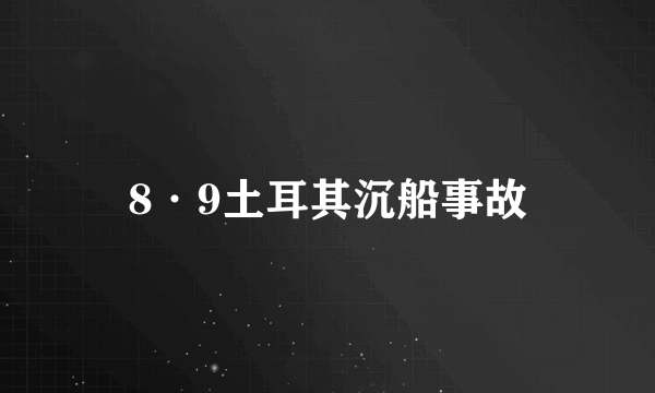 8·9土耳其沉船事故