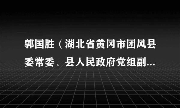 郭国胜（湖北省黄冈市团风县委常委、县人民政府党组副书记、副县长）