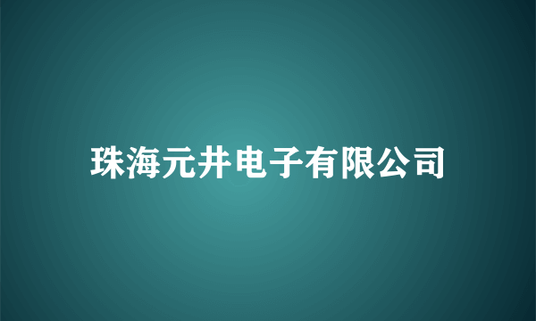 珠海元井电子有限公司