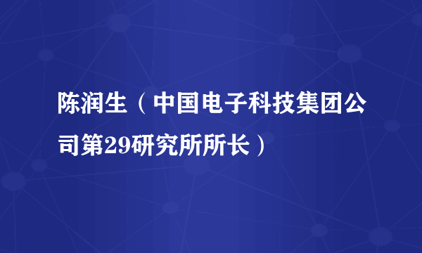 陈润生（中国电子科技集团公司第29研究所所长）