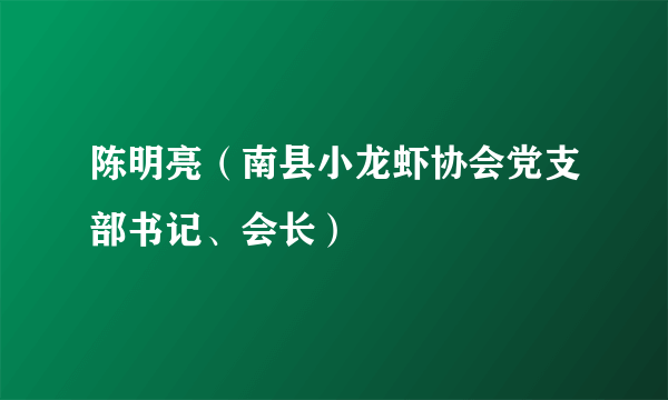 陈明亮（南县小龙虾协会党支部书记、会长）