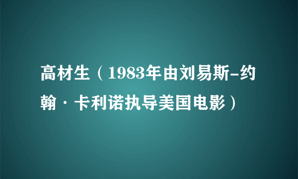 高材生（1983年由刘易斯-约翰·卡利诺执导美国电影）