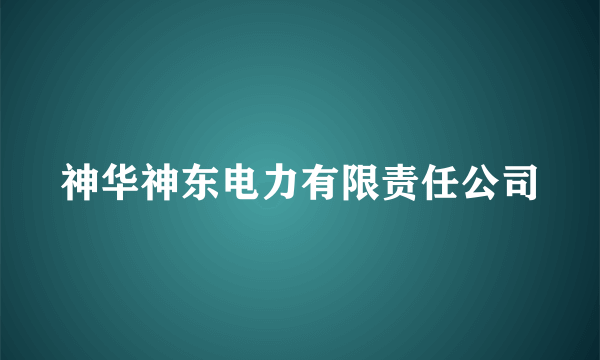 神华神东电力有限责任公司