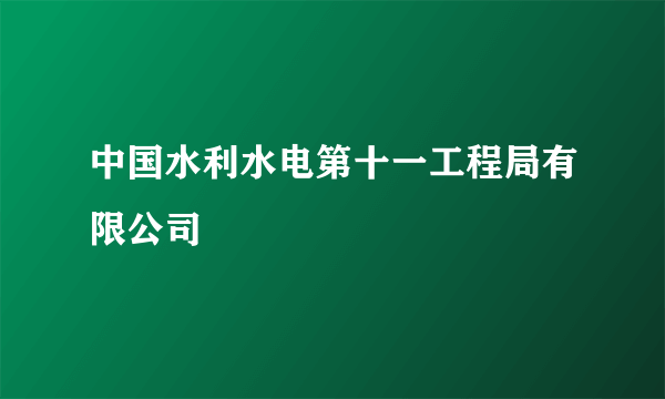 中国水利水电第十一工程局有限公司