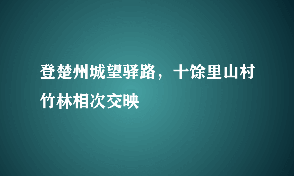 登楚州城望驿路，十馀里山村竹林相次交映