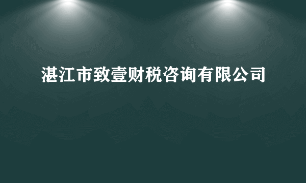 湛江市致壹财税咨询有限公司