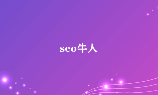 seo牛人