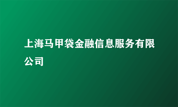 上海马甲袋金融信息服务有限公司