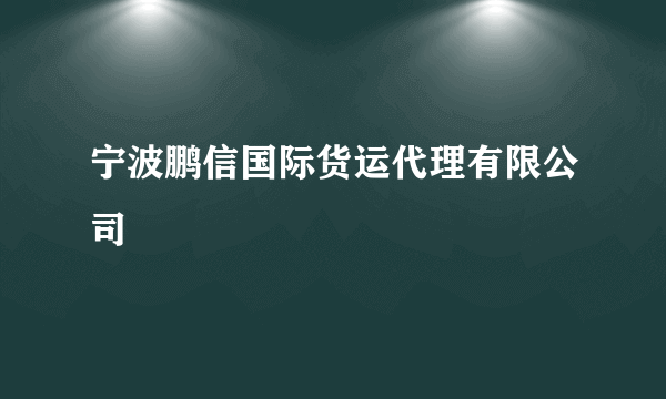 宁波鹏信国际货运代理有限公司