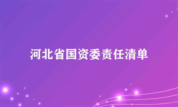 河北省国资委责任清单