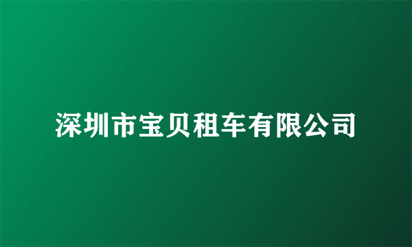 深圳市宝贝租车有限公司