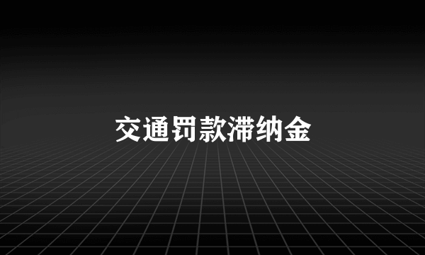 交通罚款滞纳金