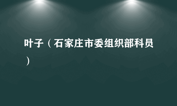 叶子（石家庄市委组织部科员）