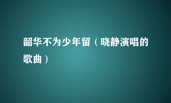 韶华不为少年留（晓静演唱的歌曲）