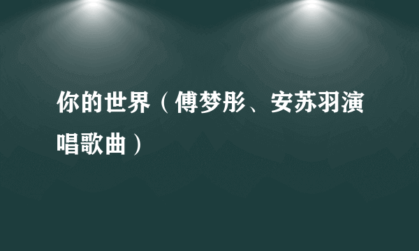 你的世界（傅梦彤、安苏羽演唱歌曲）