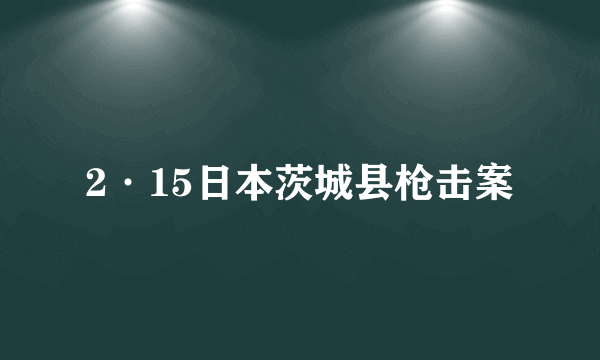 2·15日本茨城县枪击案