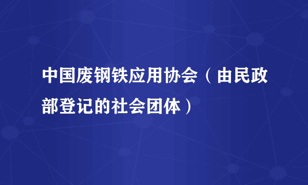 中国废钢铁应用协会（由民政部登记的社会团体）