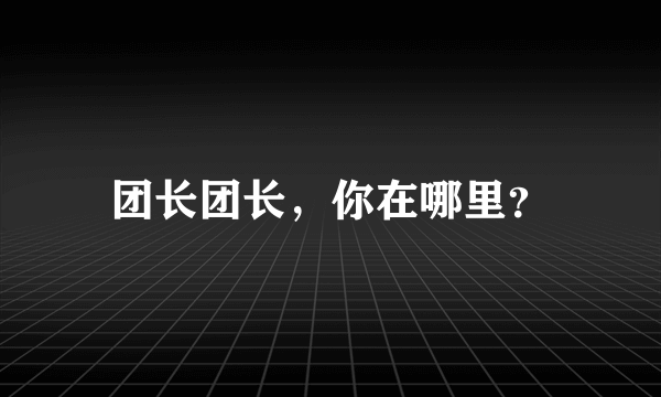 团长团长，你在哪里？