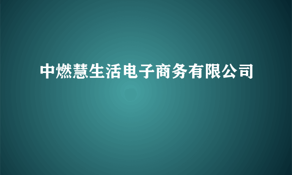 中燃慧生活电子商务有限公司