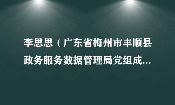 李思思（广东省梅州市丰顺县政务服务数据管理局党组成员、副局长）