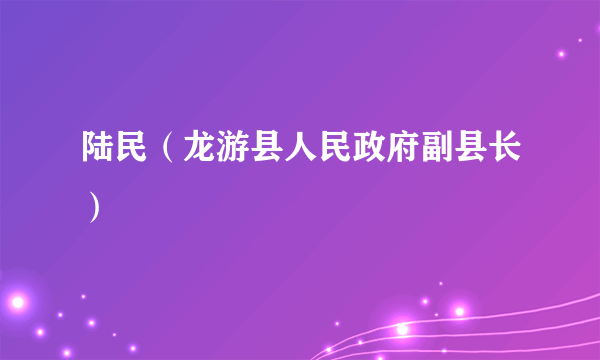 陆民（龙游县人民政府副县长）