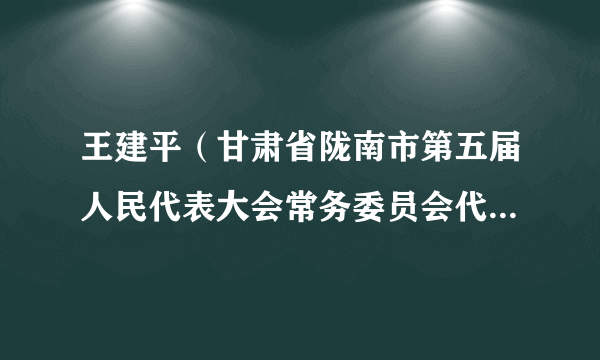 王建平（甘肃省陇南市第五届人民代表大会常务委员会代表资格审查委员会原委员）