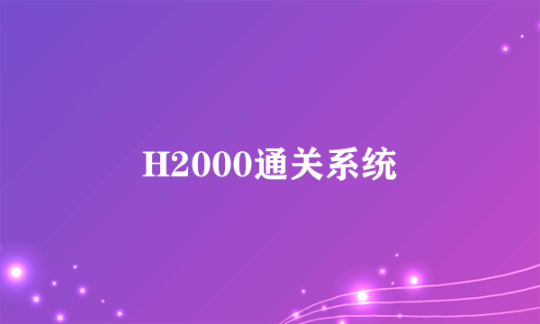 H2000通关系统