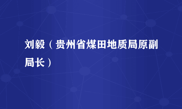 刘毅（贵州省煤田地质局原副局长）