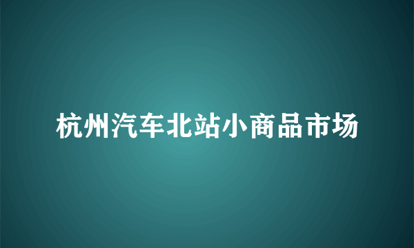 杭州汽车北站小商品市场