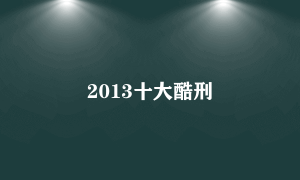 2013十大酷刑